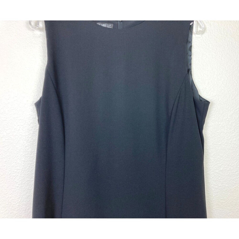 LAFAYETTE 148 Fitted Sheath Dress Size 10 Black Wool Office Business Minimalist - Picture 2 of 9